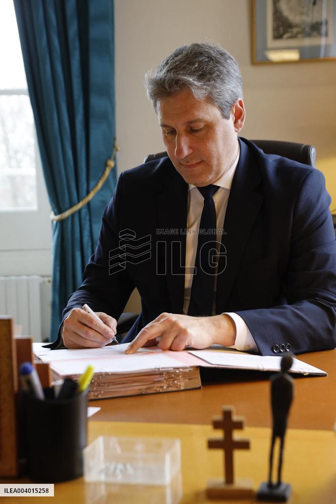 Portrait of Mathieu Darnaud President of the Les Republicains Group - Paris