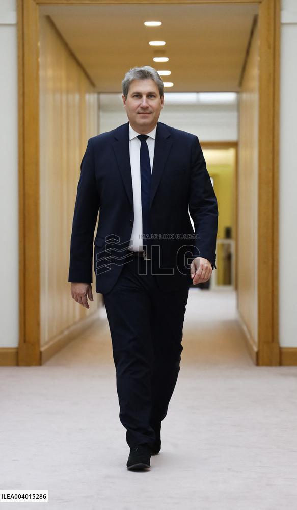 Portrait of Mathieu Darnaud President of the Les Republicains Group - Paris