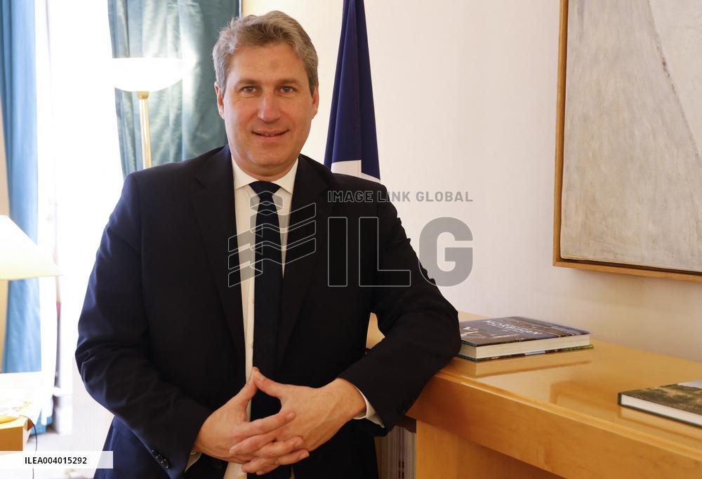 Portrait of Mathieu Darnaud President of the Les Republicains Group - Paris