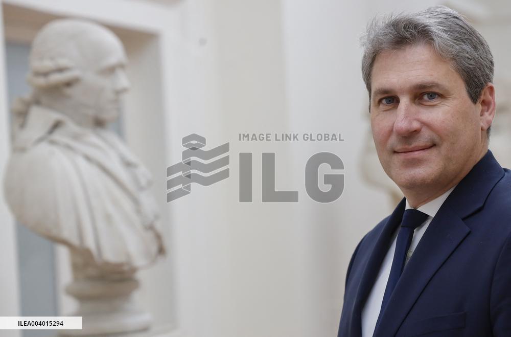 Portrait of Mathieu Darnaud President of the Les Republicains Group - Paris