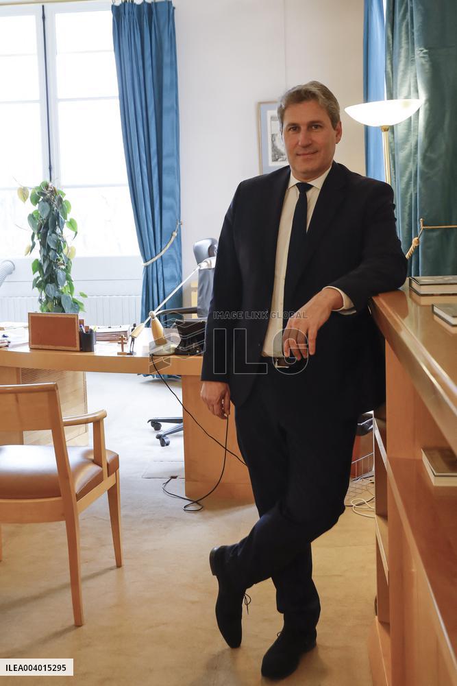 Portrait of Mathieu Darnaud President of the Les Republicains Group - Paris