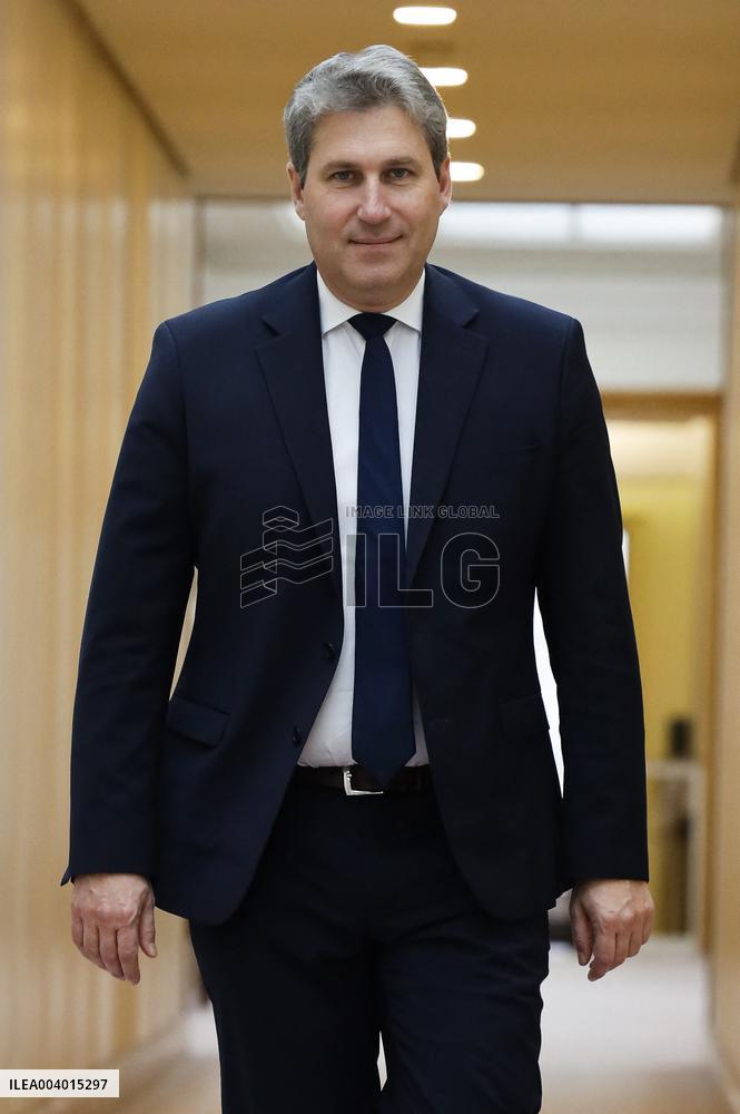 Portrait of Mathieu Darnaud President of the Les Republicains Group - Paris