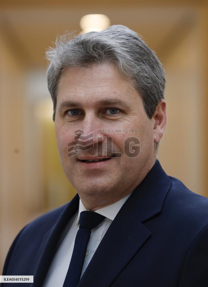 Portrait of Mathieu Darnaud President of the Les Republicains Group - Paris