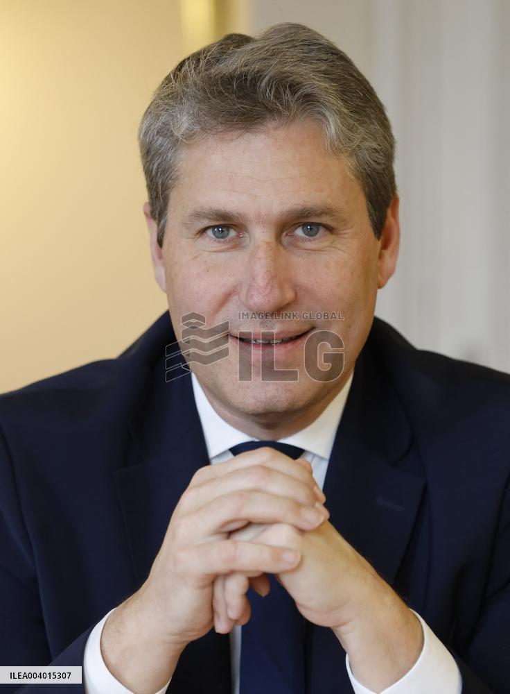 Portrait of Mathieu Darnaud President of the Les Republicains Group - Paris