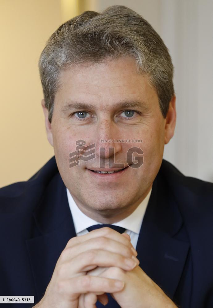 Portrait of Mathieu Darnaud President of the Les Republicains Group - Paris