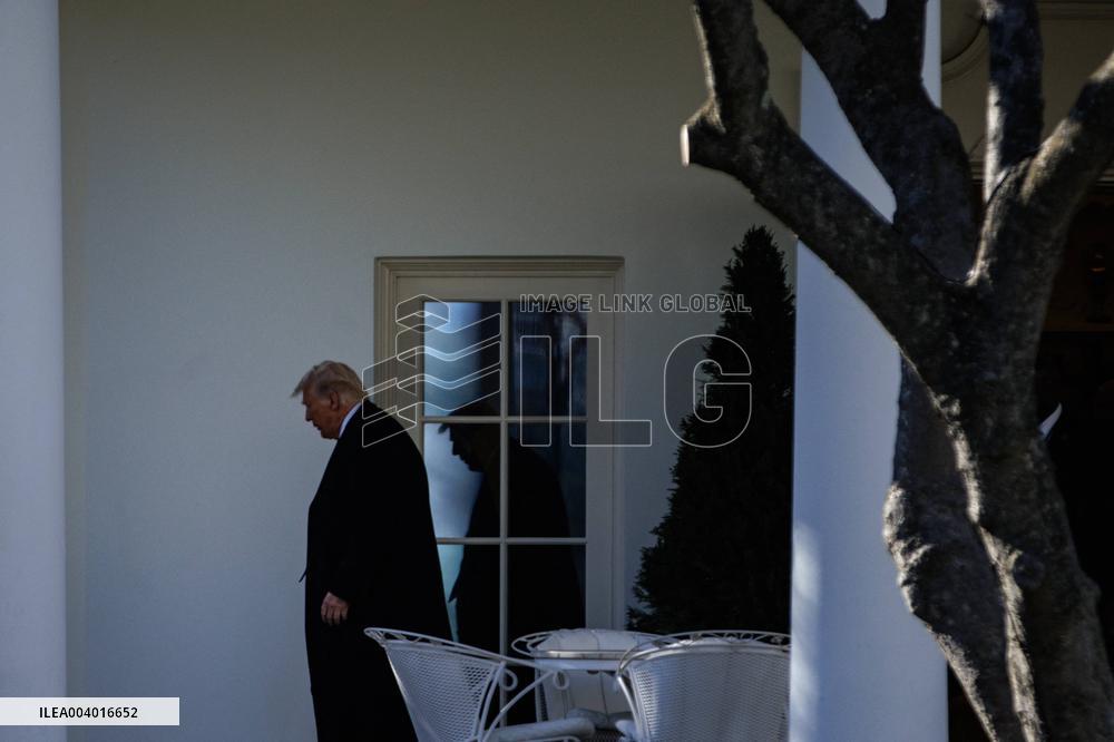 DC: U.S. President Trump Departs the White House