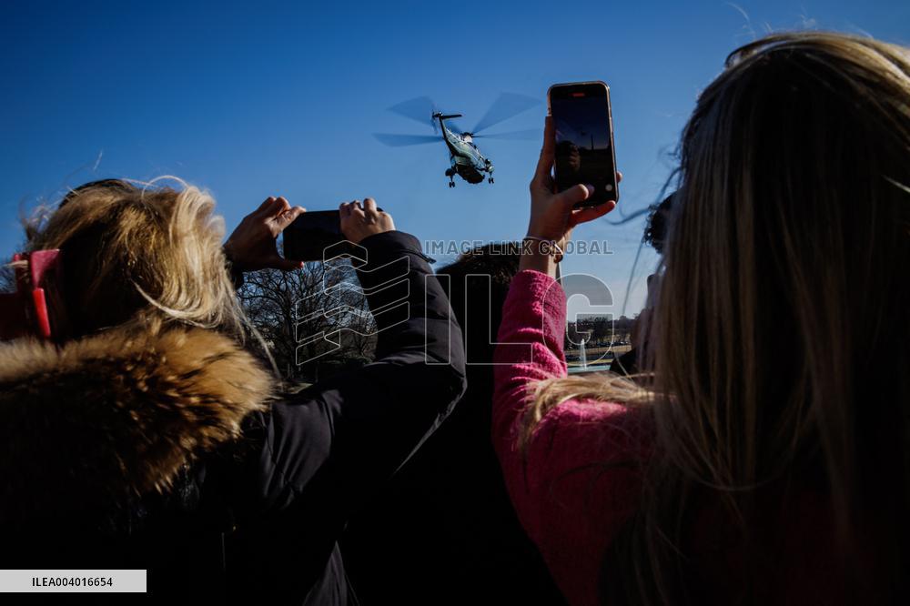 DC: U.S. President Trump Departs the White House