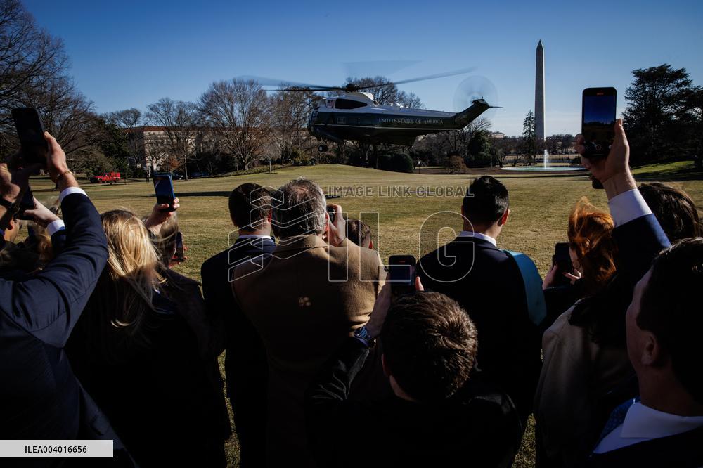 DC: U.S. President Trump Departs the White House