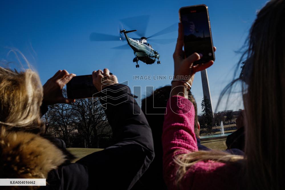 DC: U.S. President Trump Departs the White House