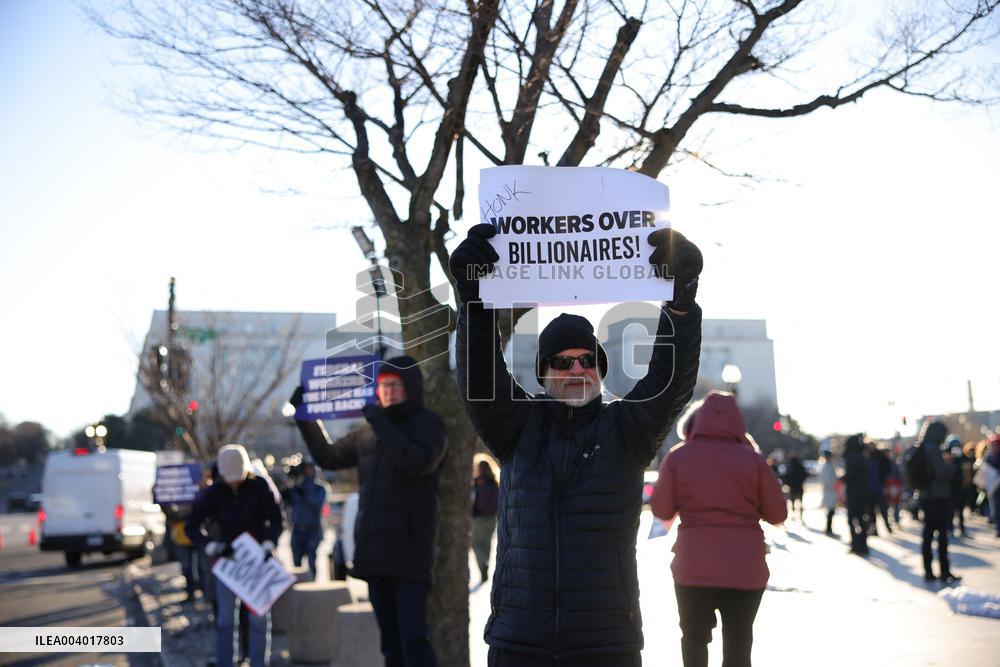 Washington DC Anti-DOGE Protest US Health and Human Services Offices