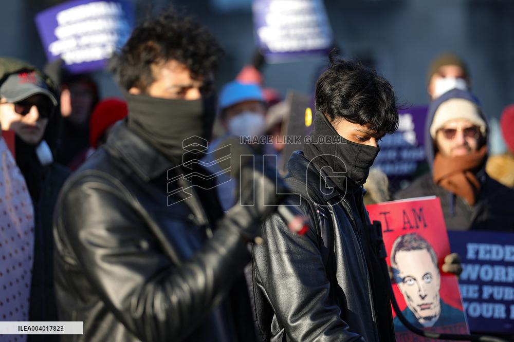 Washington DC Anti-DOGE Protest US Health and Human Services Offices