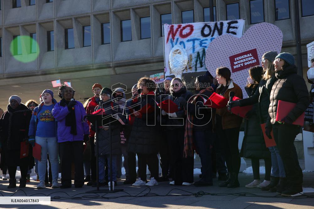 Washington DC Anti-DOGE Protest US Health and Human Services Offices