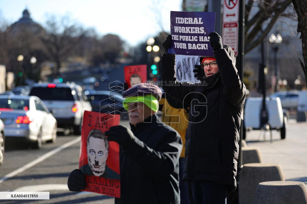 Washington DC Anti-DOGE Protest US Health and Human Services Offices