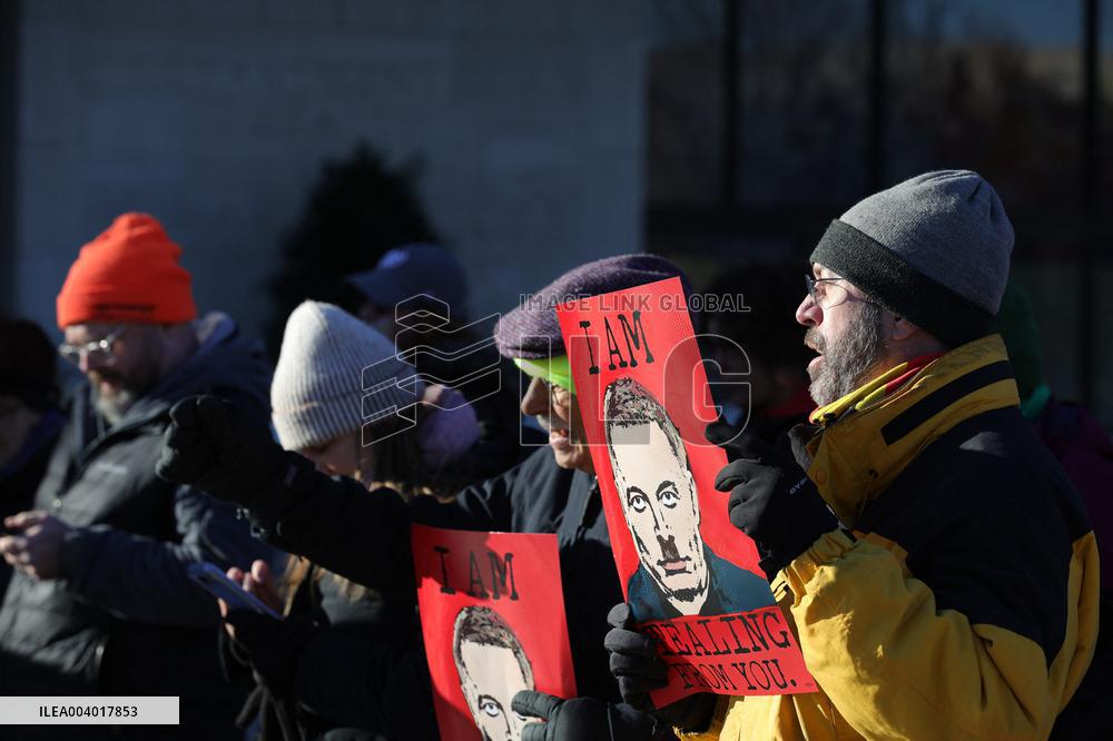 Washington DC Anti-DOGE Protest US Health and Human Services Offices