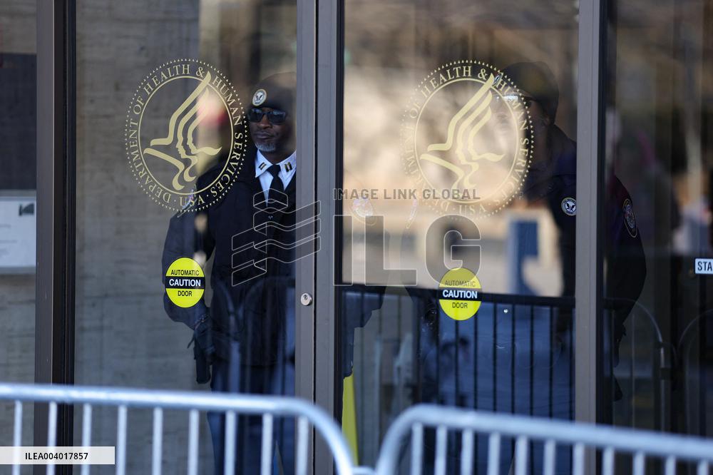 Washington DC Anti-DOGE Protest US Health and Human Services Offices
