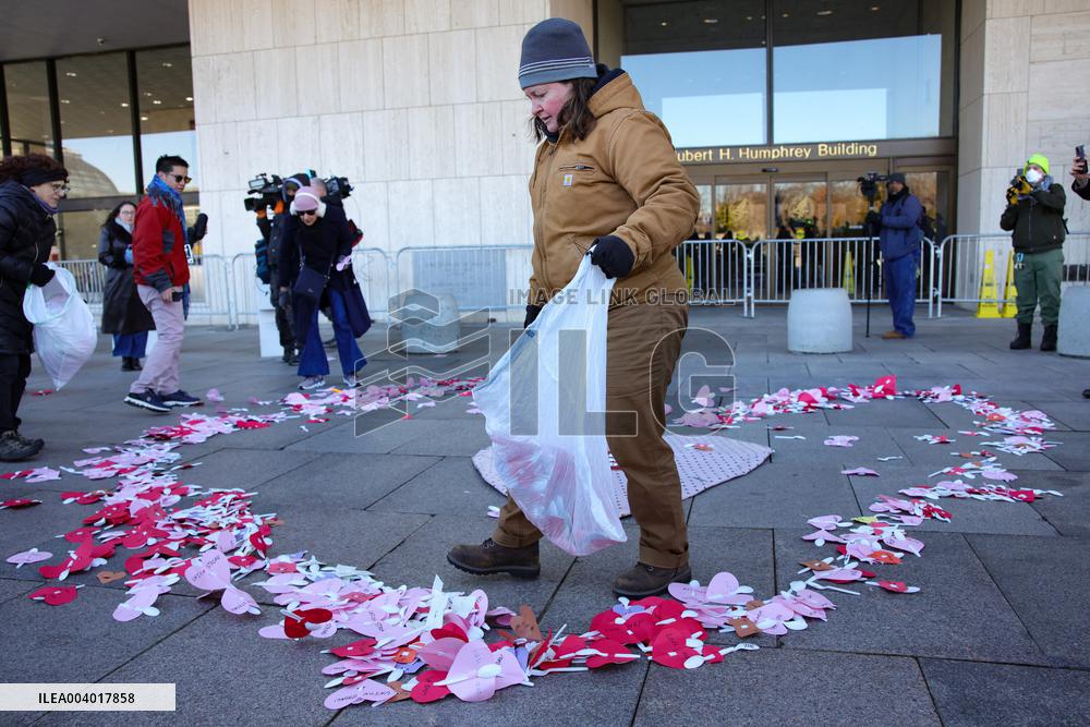 Washington DC Anti-DOGE Protest US Health and Human Services Offices
