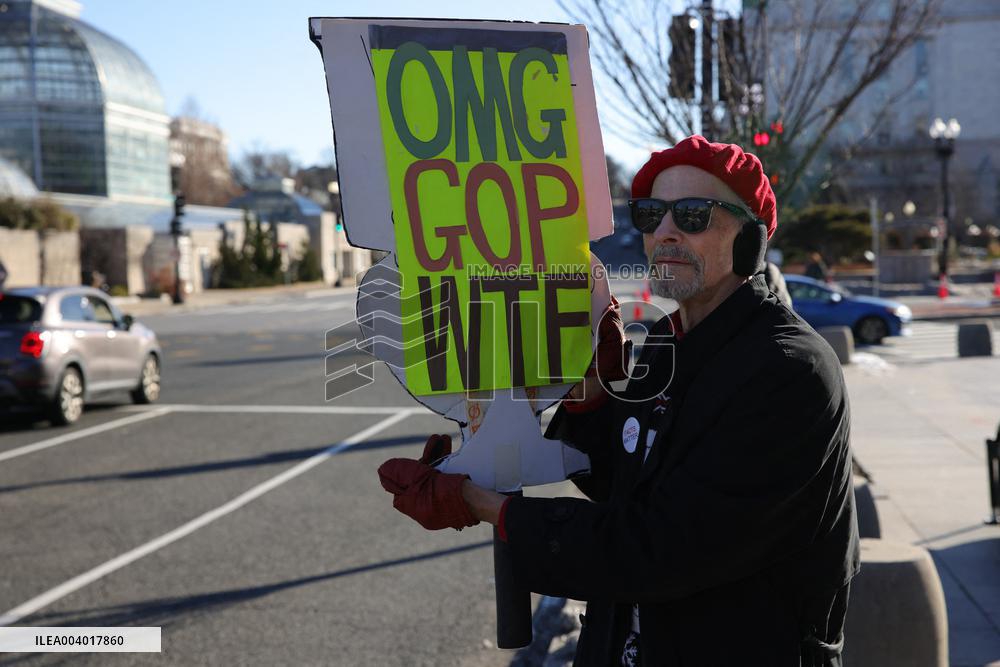 Washington DC Anti-DOGE Protest US Health and Human Services Offices