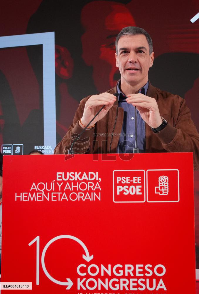 Pedro Sánchez attends the 10th Congress of the PSE-EE in San Sebastián