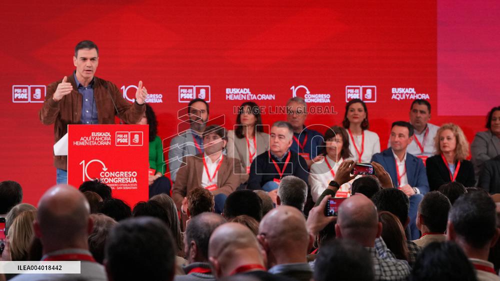 Pedro Sánchez attends the 10th Congress of the PSE-EE in San Sebastián