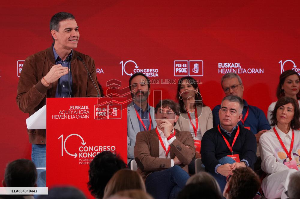Pedro Sánchez attends the 10th Congress of the PSE-EE in San Sebastián