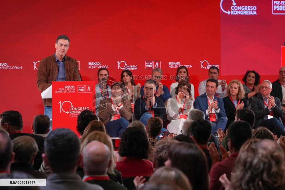 Pedro Sánchez attends the 10th Congress of the PSE-EE in San Sebastián