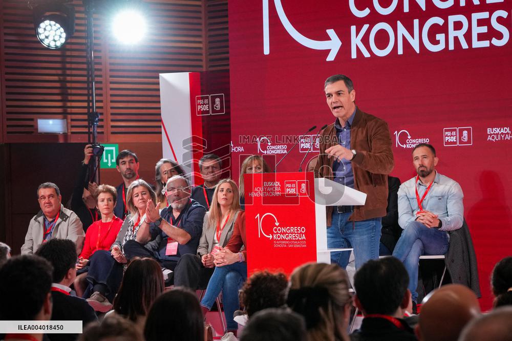 Pedro Sánchez attends the 10th Congress of the PSE-EE in San Sebastián