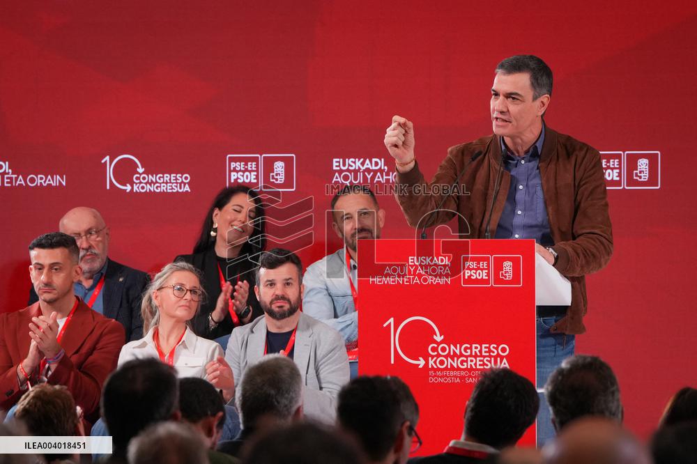 Pedro Sánchez attends the 10th Congress of the PSE-EE in San Sebastián