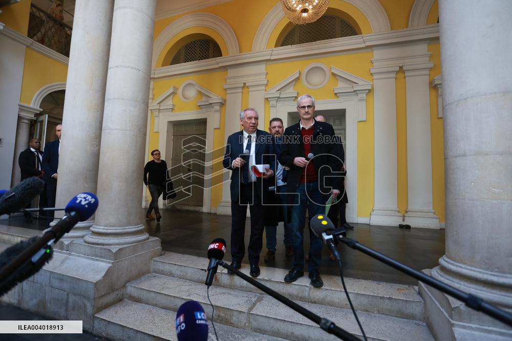 Francois Bayrou during a press conference - Pau