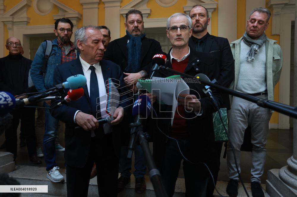 Francois Bayrou during a press conference - Pau