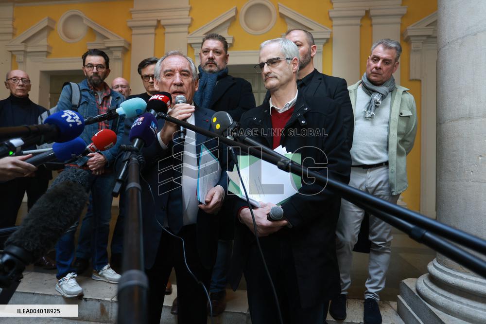 Francois Bayrou during a press conference - Pau