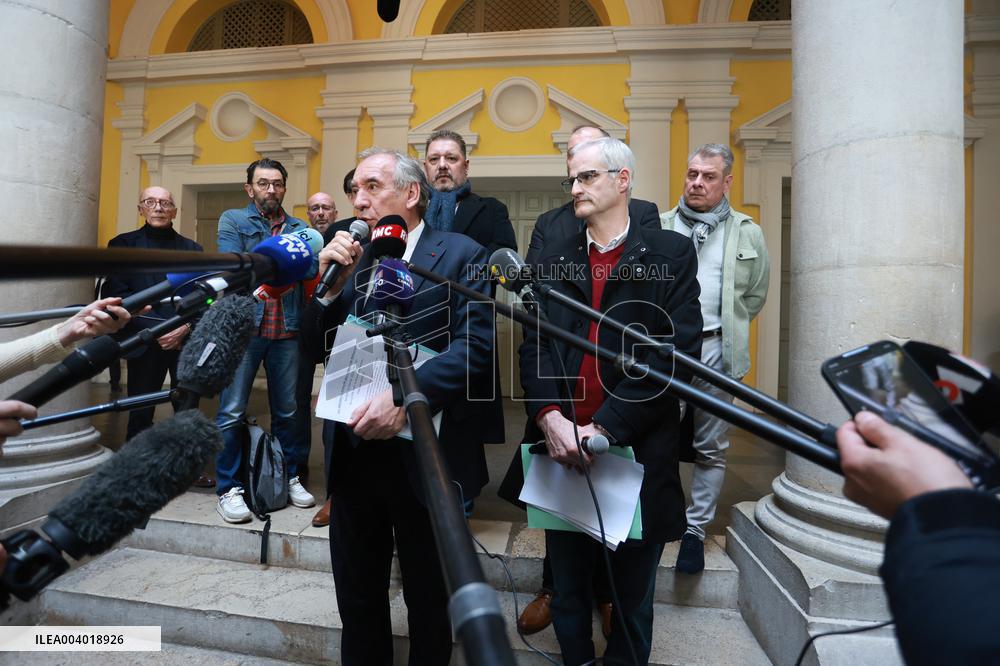 Francois Bayrou during a press conference - Pau