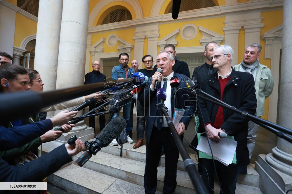 Francois Bayrou during a press conference - Pau