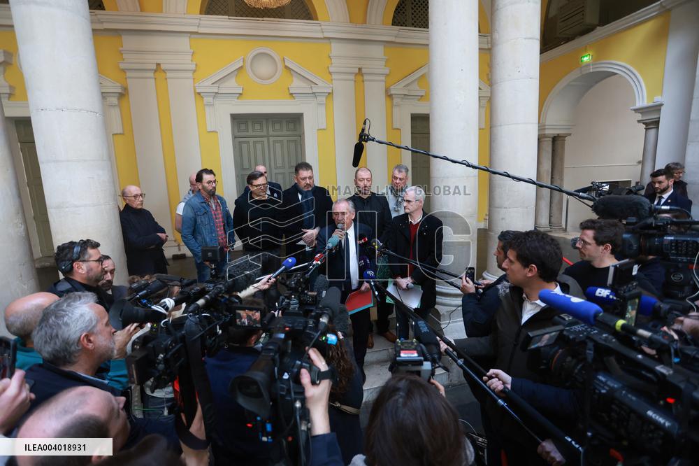 Francois Bayrou during a press conference - Pau