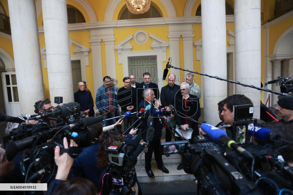 Francois Bayrou during a press conference - Pau