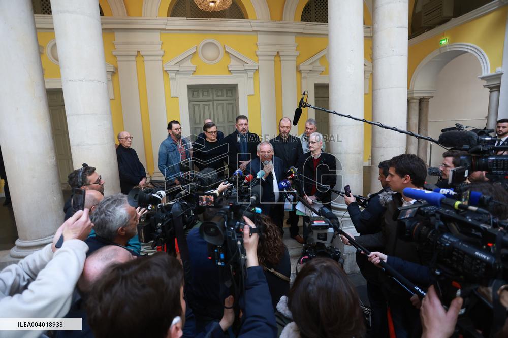 Francois Bayrou during a press conference - Pau