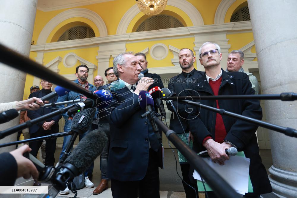 Francois Bayrou during a press conference - Pau