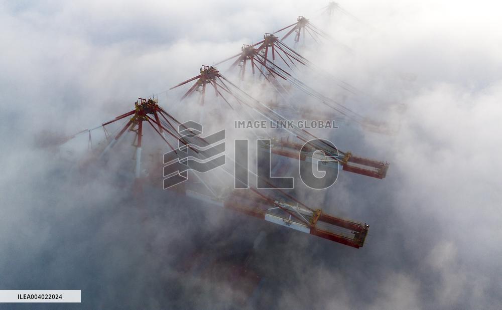 Heavy Fog Hit Shanghai Port
