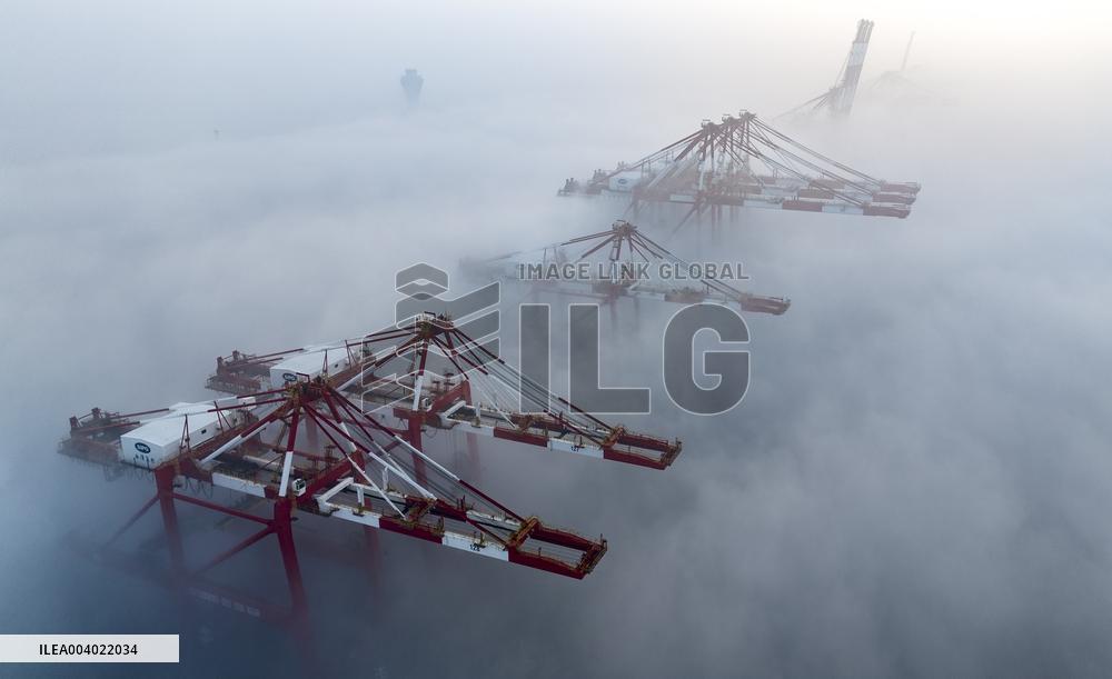 Heavy Fog Hit Shanghai Port