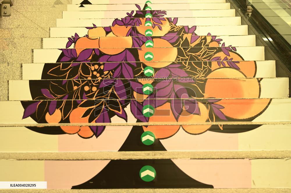 Graffiti Paintings on The Stairs of AnExit of A subway Station in Nanning