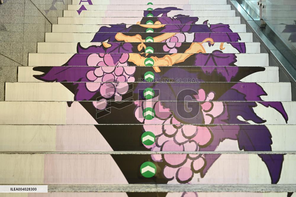 Graffiti Paintings on The Stairs of AnExit of A subway Station in Nanning