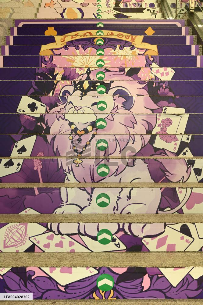 Graffiti Paintings on The Stairs of AnExit of A subway Station in Nanning