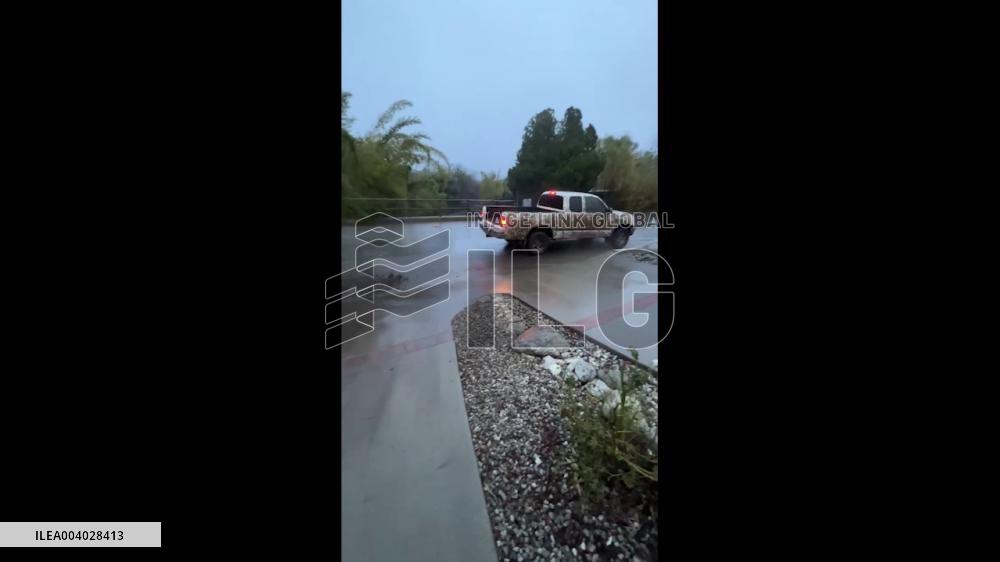 US: Roads Covered With Mud And Water After Heavy Rain In SoCal Burn Scar Area 2