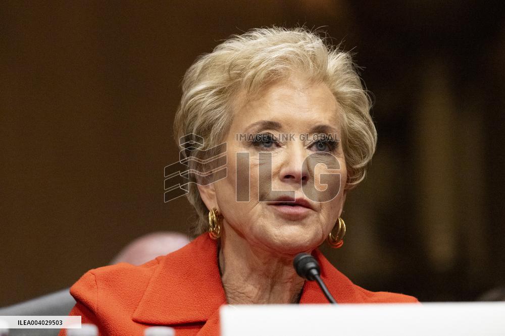 Linda E. McMahon Confirmation Hearing to be US Secretary of Education