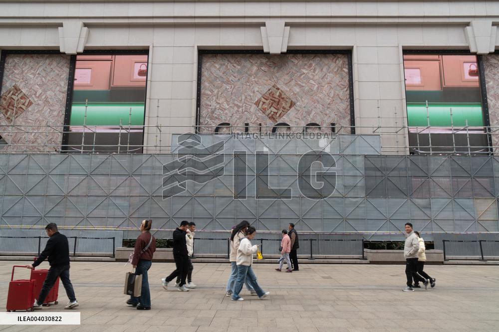 An Closed Gucci Store in Shanghai