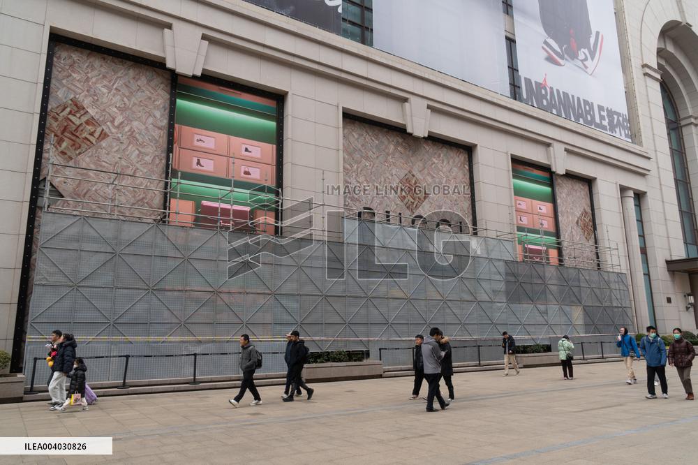 An Closed Gucci Store in Shanghai