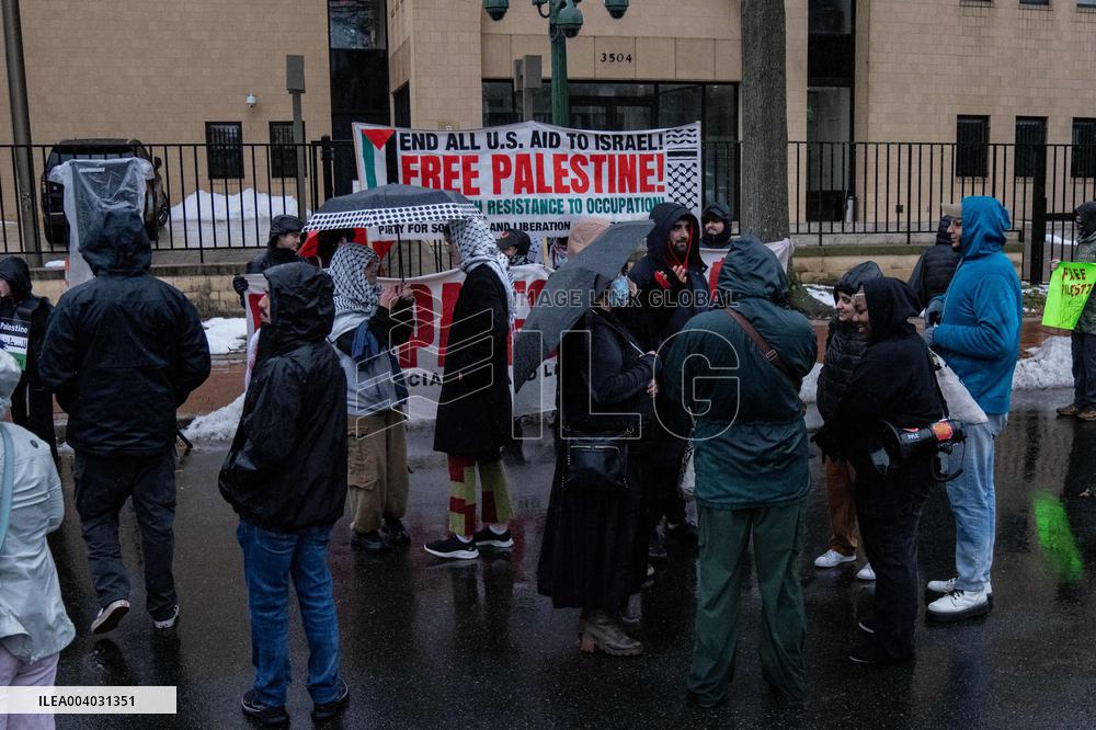Pro-Palestinian Rally Jordanian Embassy - Washington