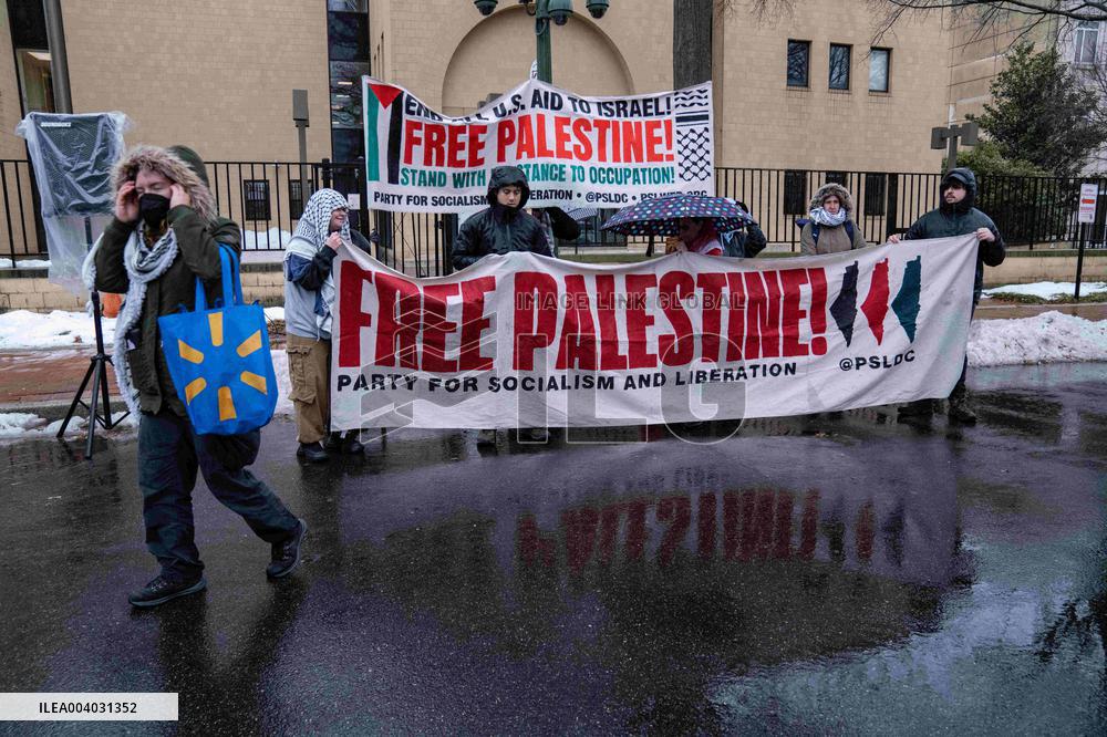 Pro-Palestinian Rally Jordanian Embassy - Washington