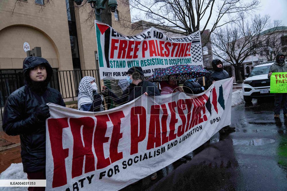 Pro-Palestinian Rally Jordanian Embassy - Washington