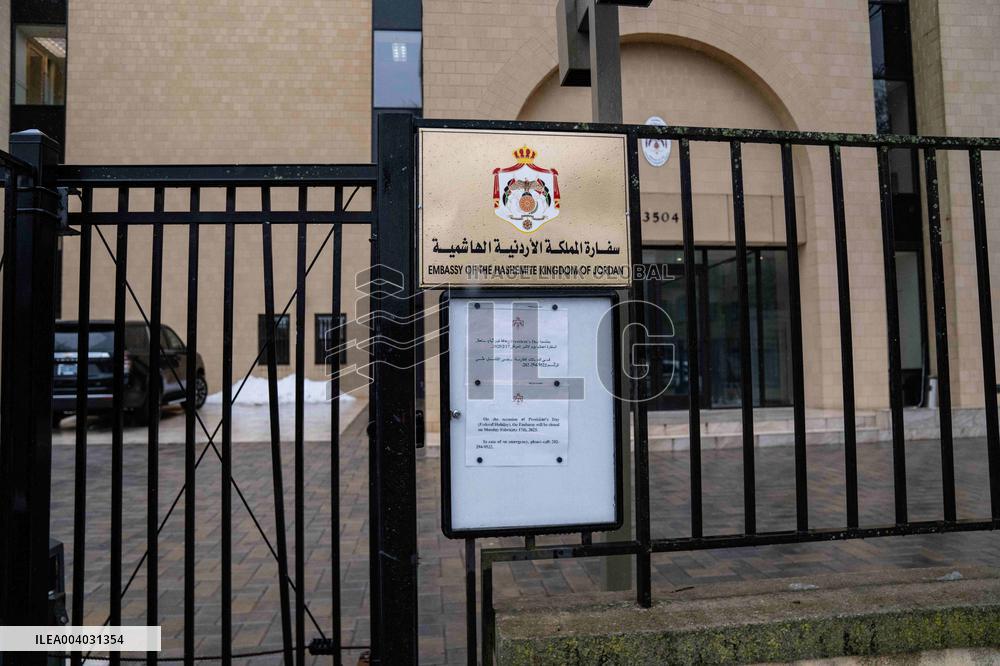 Pro-Palestinian Rally Jordanian Embassy - Washington