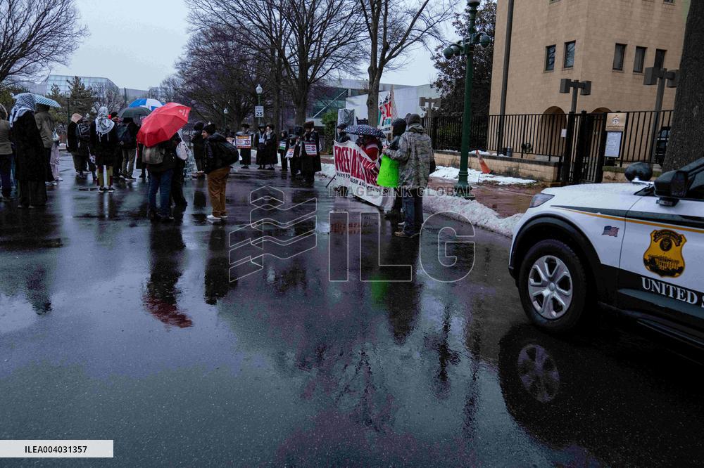 Pro-Palestinian Rally Jordanian Embassy - Washington